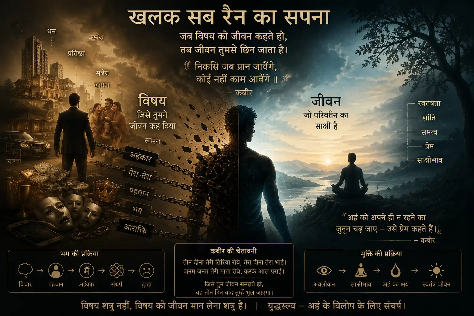 जीवन बनाम विषय — सत्र 7 “निकसि जब प्रान जावैंगे, कोई नहीं काम आवेंगे”
